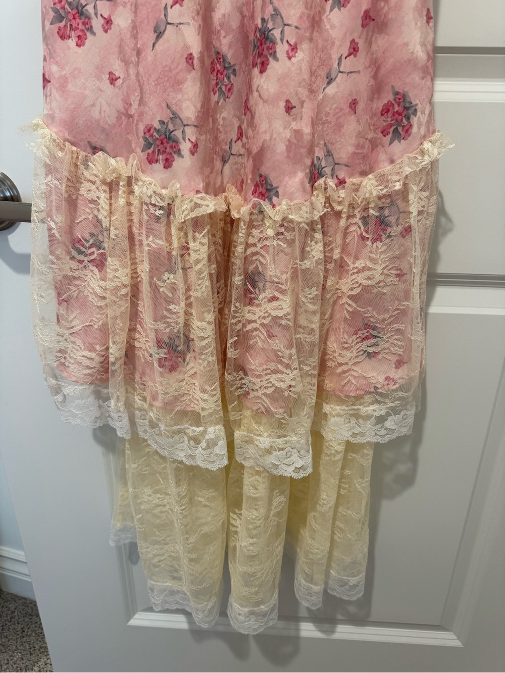 American Heiress/Lait Collection Carlton Pink Floral Satin Maxi Dress - Picture 5 of 12
